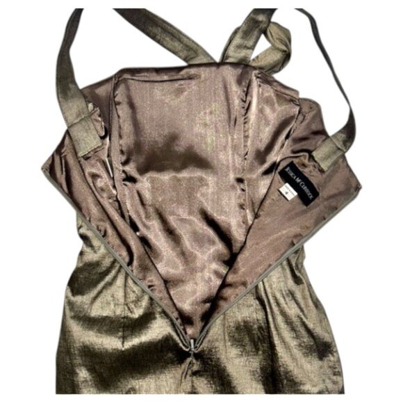 Jessica McClintock Metallic Ruched Designer Party Cocktail Mini Dress NYE 4 - Picture 6 of 11